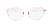 Female Round Medium Spectacle Frame. See Through Pink Frame