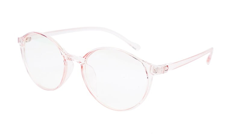 Female Full Rim Round Medium Spectacle Frame. See Through Pink Color Female Full Rim Round Medium Spectacle Frame. See Through Pink Color