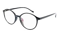 Soigné Unisex Medium Round Spectacle.Glossy Black with leather pouch