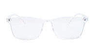 Unisex Full Rim Large Rectangular Spectacle Frame. Transparent Frame