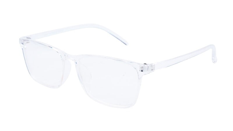 Unisex Full Rim Large Rectangular Spectacle Frame. Transparent Frame