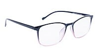 Female Large Rectangular Spectacle Frame. Black & Pink Frame