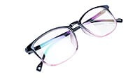 Female Large Rectangular Spectacle Frame. Black & Pink Frame