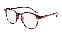 Unisex Large Full Rim Round Spectacle Frame. Leopard Print