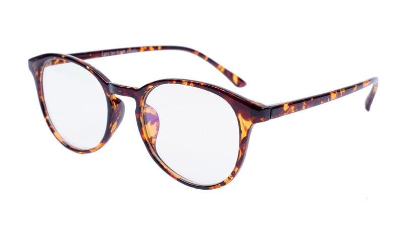 Unisex Large Full Rim Round Spectacle Frame. Leopard Print