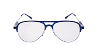 Soigné Unisex Large Half Rim Aviator Spectacle Frame.Blue