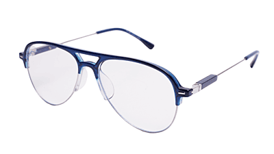 Soigné Unisex Large Half Rim Aviator Spectacle Frame.Blue