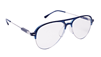 Soigné Unisex Large Half Rim Aviator Spectacle Frame.Blue