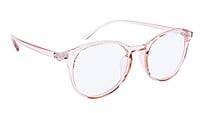 Unisex Large Round Spectacle Frame. See Through Brown Color