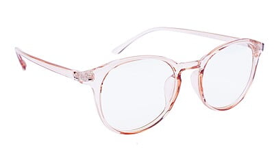 Unisex Large Round Spectacle Frame. See Through Brown Color