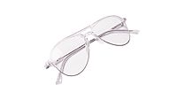 Soigné Unisex Large Half Rim Aviator Spectacle Frame.Transparent
