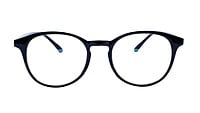 Unisex Large Round Spectacle Frame. Glossy Black Color