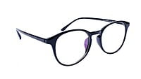 Unisex Large Round Spectacle Frame. Glossy Black Color