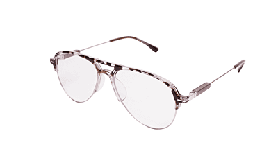 Soigné Unisex Large Half Rim Aviator Spectacle Frame.Leopard