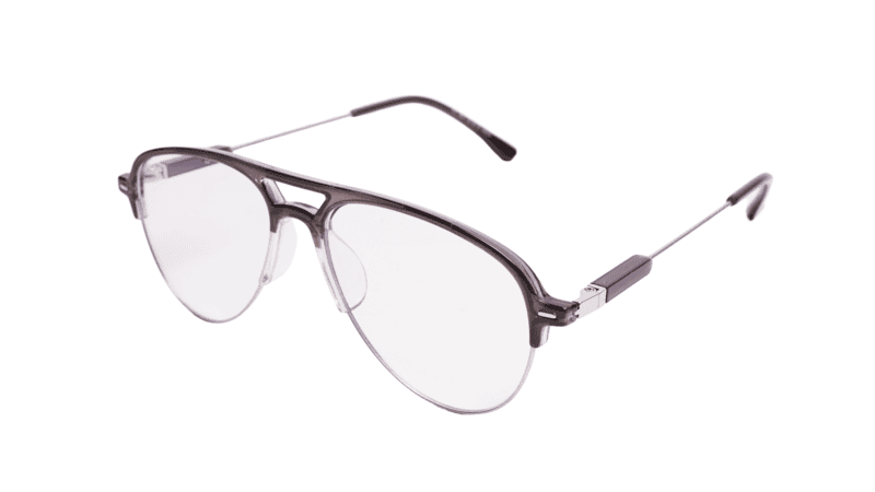 Soigné Unisex Large Half Rim Aviator Spectacle Frame.Gray