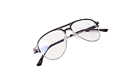 Soigné Unisex Large Half Rim Aviator Spectacle Frame.Gray