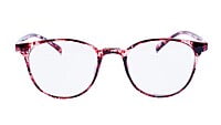 Unisex Medium Full Rim Round Spectacle Frame. Red & Transparent Color