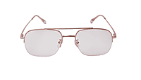 Soigné Unisex Half Rim Rectangular Spectacle Frame.Rose Gold-Large Soigné Unisex Half Rim Rectangular Spectacle Frame.Rose Gold-Large