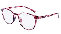 Unisex Medium Full Rim Round Spectacle Frame. Red & Transparent Color
