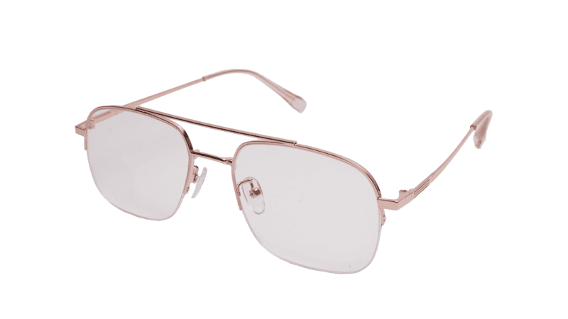 Soigné Unisex Half Rim Rectangular Spectacle Frame.Rose Gold-Large Soigné Unisex Half Rim Rectangular Spectacle Frame.Rose Gold-Large