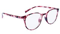 Unisex Medium Full Rim Round Spectacle Frame. Red & Transparent Color