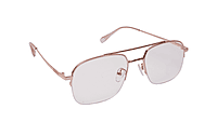 Soigné Unisex Half Rim Rectangular Spectacle Frame.Rose Gold-Large Soigné Unisex Half Rim Rectangular Spectacle Frame.Rose Gold-Large