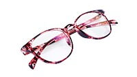 Unisex Medium Full Rim Round Spectacle Frame. Red & Transparent Color