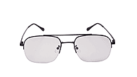 Soigné Unisex Half Rim Rectangular Spectacle Frame.Gray Color-Large