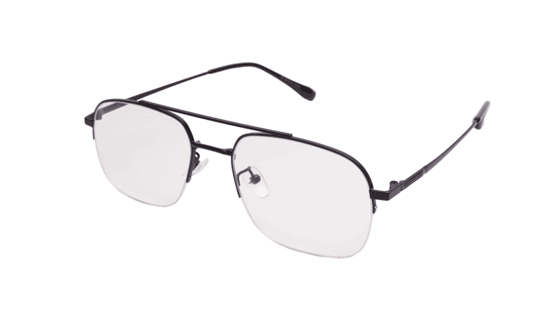 Soigné Unisex Half Rim Rectangular Spectacle Frame.Gray Color-Large