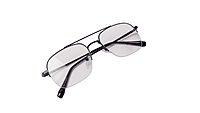 Soigné Unisex Half Rim Rectangular Spectacle Frame.Gray Color-Large