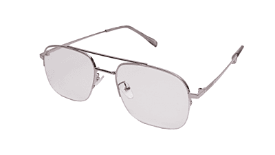 Soigné Unisex Half Rim Rectangular Spectacle Frame.Gray Color Frame-Large