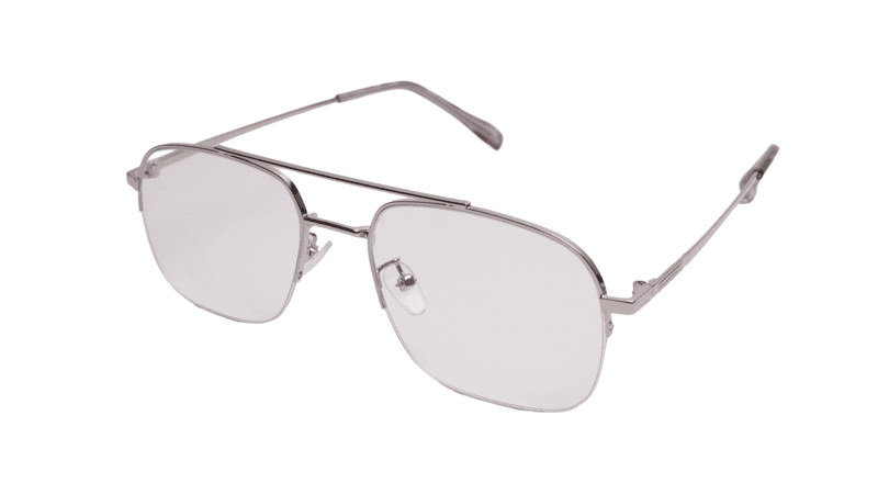 Soigné Unisex Half Rim Rectangular Spectacle Frame.Gray Color Frame-Large