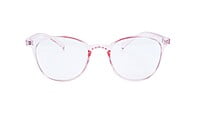 Female Round Medium Spectacle. See Through Pink Color