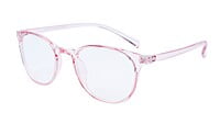 Female Round Medium Spectacle. See Through Pink Color