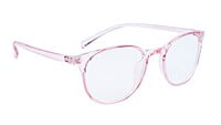 Female Round Medium Spectacle. See Through Pink Color