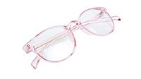 Female Round Medium Spectacle. See Through Pink Color