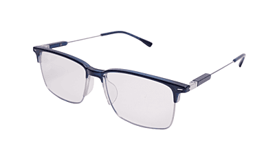 Soigné Unisex Half Rim Rectangular Spectacle Frame.Blue-Large