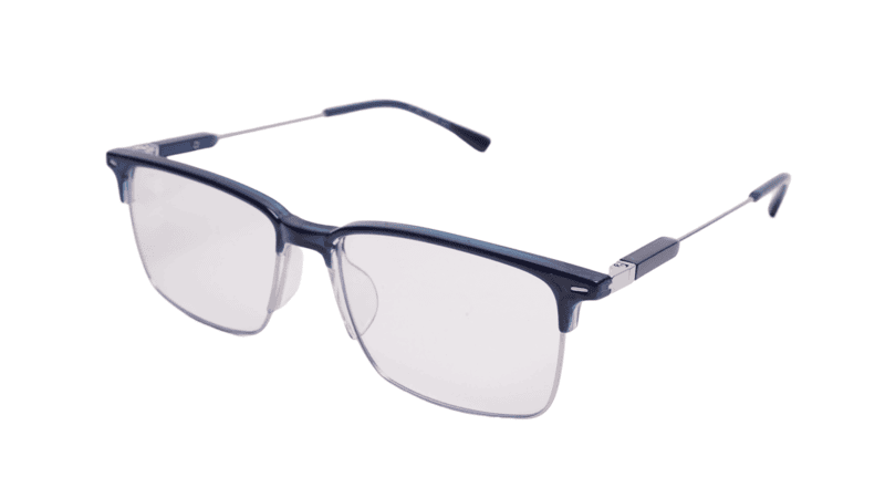 Soigné Unisex Half Rim Rectangular Spectacle Frame.Blue-Large