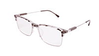Soigné Unisex Half Rim Rectangular Spectacle Frame.Brown&Transparent-Large