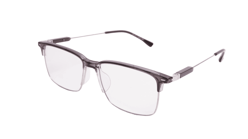 Soigné Unisex Half Rim Rectangular Spectacle Frame.Gray-Large Soigné Unisex Half Rim Rectangular Spectacle Frame.Gray-Large