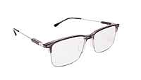 Soigné Unisex Half Rim Rectangular Spectacle Frame.Gray-Large Soigné Unisex Half Rim Rectangular Spectacle Frame.Gray-Large