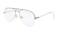 Unisex Medium Half Rim Aviator Spectacle Frame. Silver Color Unisex Medium Half Rim Aviator Spectacle Frame. Silver Color