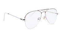 Unisex Medium Half Rim Aviator Spectacle Frame. Silver Color
