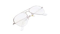 Unisex Medium Half Rim Aviator Spectacle Frame. Silver Color