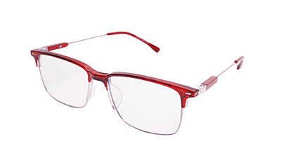 Soigné Unisex Half Rim Rectangular Spectacle Frame.Red-Large