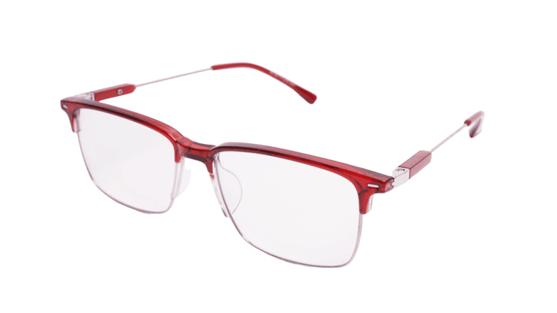 Soigné Unisex Half Rim Rectangular Spectacle Frame.Red-Large Soigné Unisex Half Rim Rectangular Spectacle Frame.Red-Large
