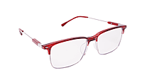 Soigné Unisex Half Rim Rectangular Spectacle Frame.Red-Large Soigné Unisex Half Rim Rectangular Spectacle Frame.Red-Large