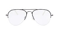 Unisex Medium Half Rim Aviator Spectacle Frame. Silver&Black Color