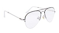 Unisex Medium Half Rim Aviator Spectacle Frame. Silver&Black Color