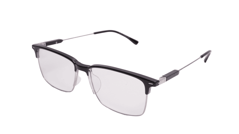 Soigné Unisex Half Rim Rectangular Spectacle Frame.Black-Large